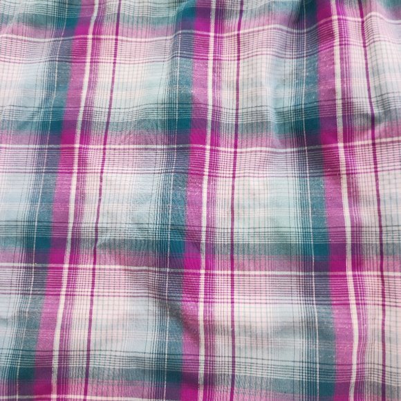 Lee Raiders western button down sleeveles shirt blue purple plaid women's siz 2X - Picture 6 of 6